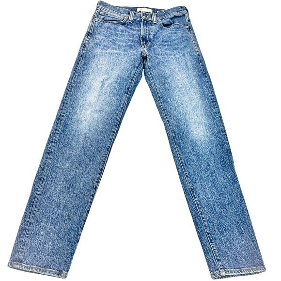 Madewell Men's Relaxed Taper Med/Dark Wash Denim Jeans Size 28 x 32 - Picture 2 of 9